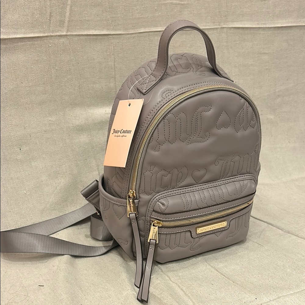 Juicy Couture Taupe Backpack with Gold Zippers